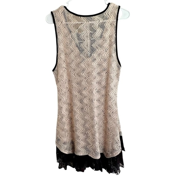 Lily By Firmiana Crochet Lace Boho Fringe Tank Top Tunic Cover Up XL - Picture 7 of 8